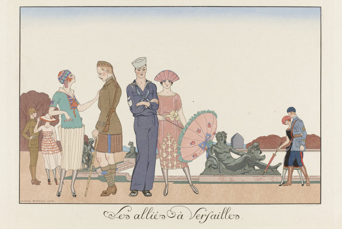 George Barbier — Les alliés à Versailles | Art Deco Fashion Print