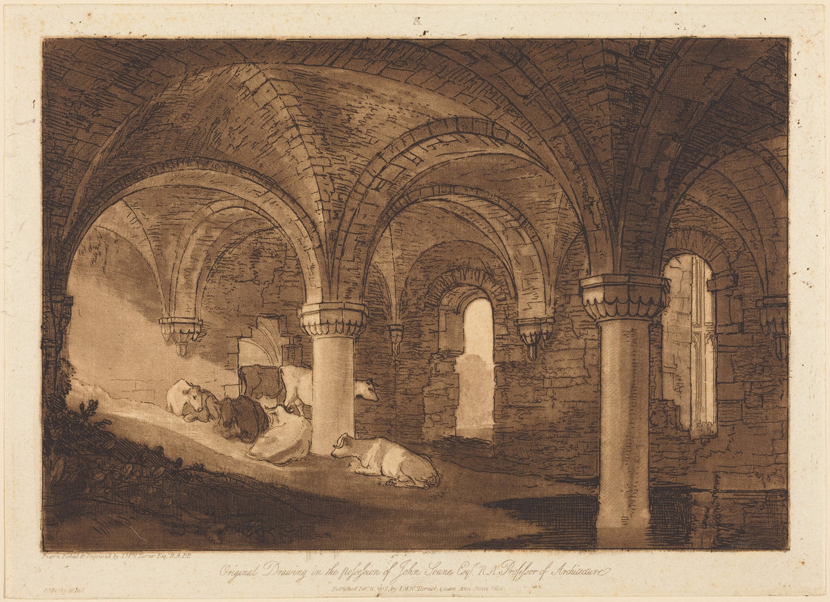 J.M.W. Turner — Liber Studiorum: Crypt of Kirkstall Abbey | Mezzotint Print