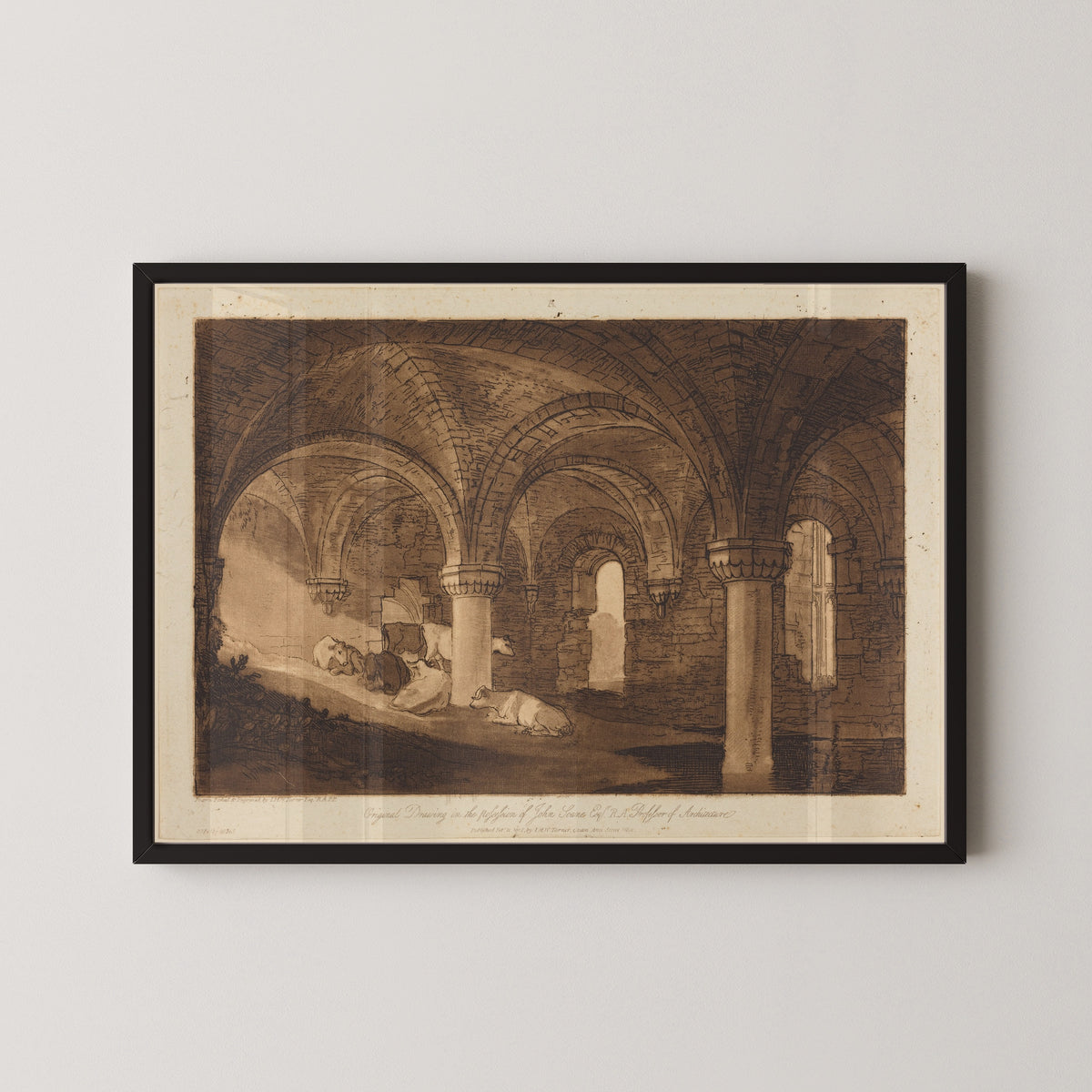 J.M.W. Turner — Liber Studiorum: Crypt of Kirkstall Abbey | Mezzotint Print