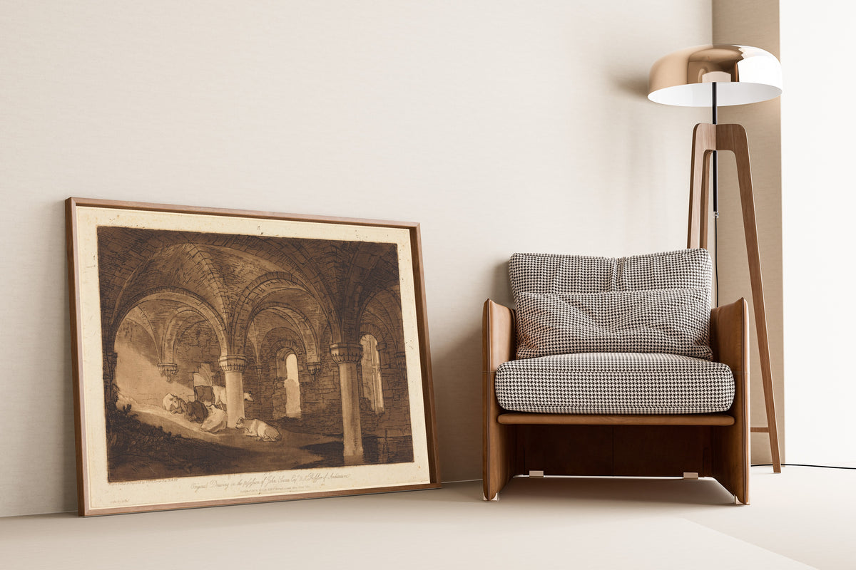 J.M.W. Turner — Liber Studiorum: Crypt of Kirkstall Abbey | Mezzotint Print