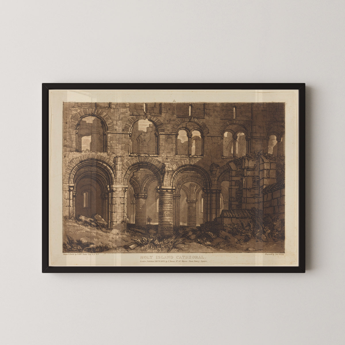 J.M.W. Turner — Liber Studiorum: Holy Island Cathedral | Mezzotint Print