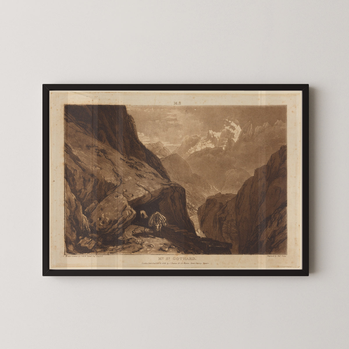 J.M.W. Turner — Liber Studiorum: Mt. St. Gothard | Mezzotint Print