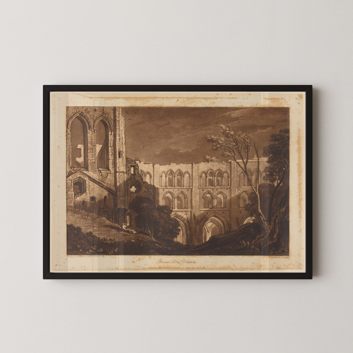 J.M.W. Turner — Liber Studiorum: Rivaux Abbey, Yorkshire | Mezzotint Print