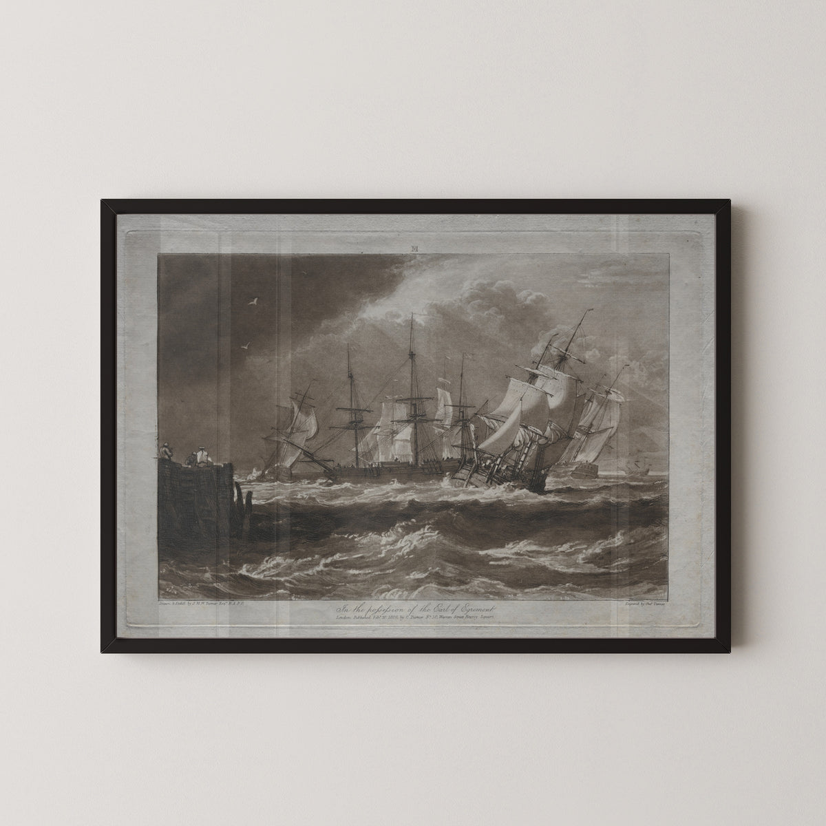 J.M.W. Turner — Liber Studiorum: Ships in a Breeze | Mezzotint Print