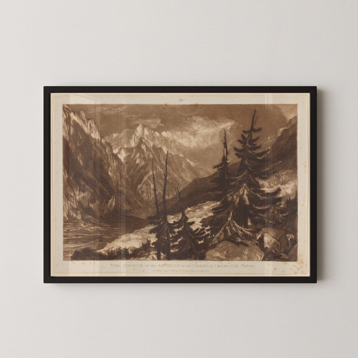 J.M.W. Turner — Liber Studiorum: The Source of the Arveron in the Valley of Chamouni, Savoy | Mezzotint Print