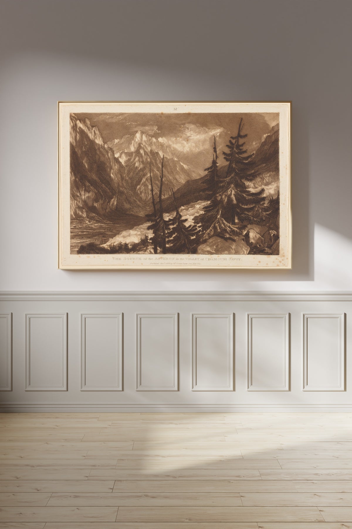 J.M.W. Turner — Liber Studiorum: The Source of the Arveron in the Valley of Chamouni, Savoy | Mezzotint Print