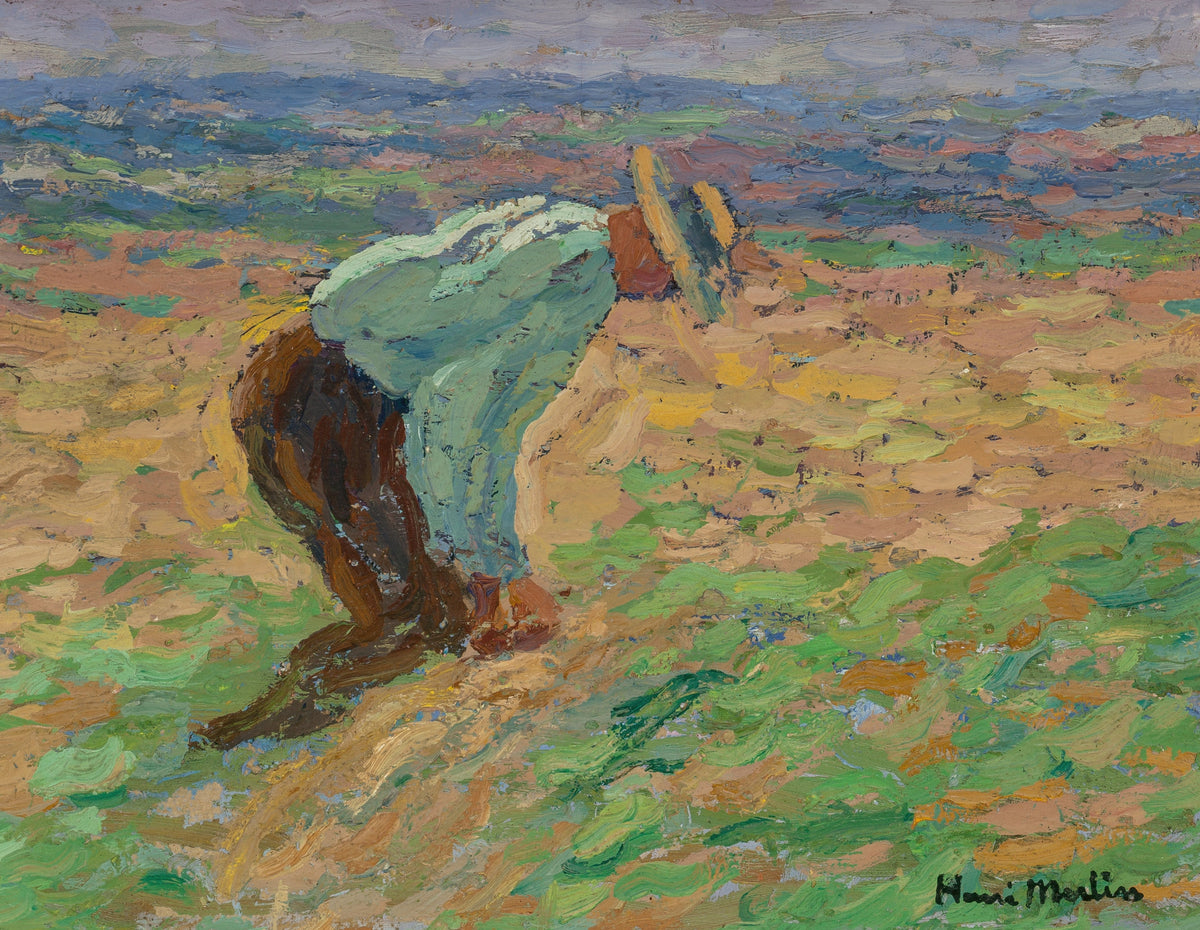 Henri Martin — Lieur de gerbe, étude pour La Moisson | Pointillist Portrait Print