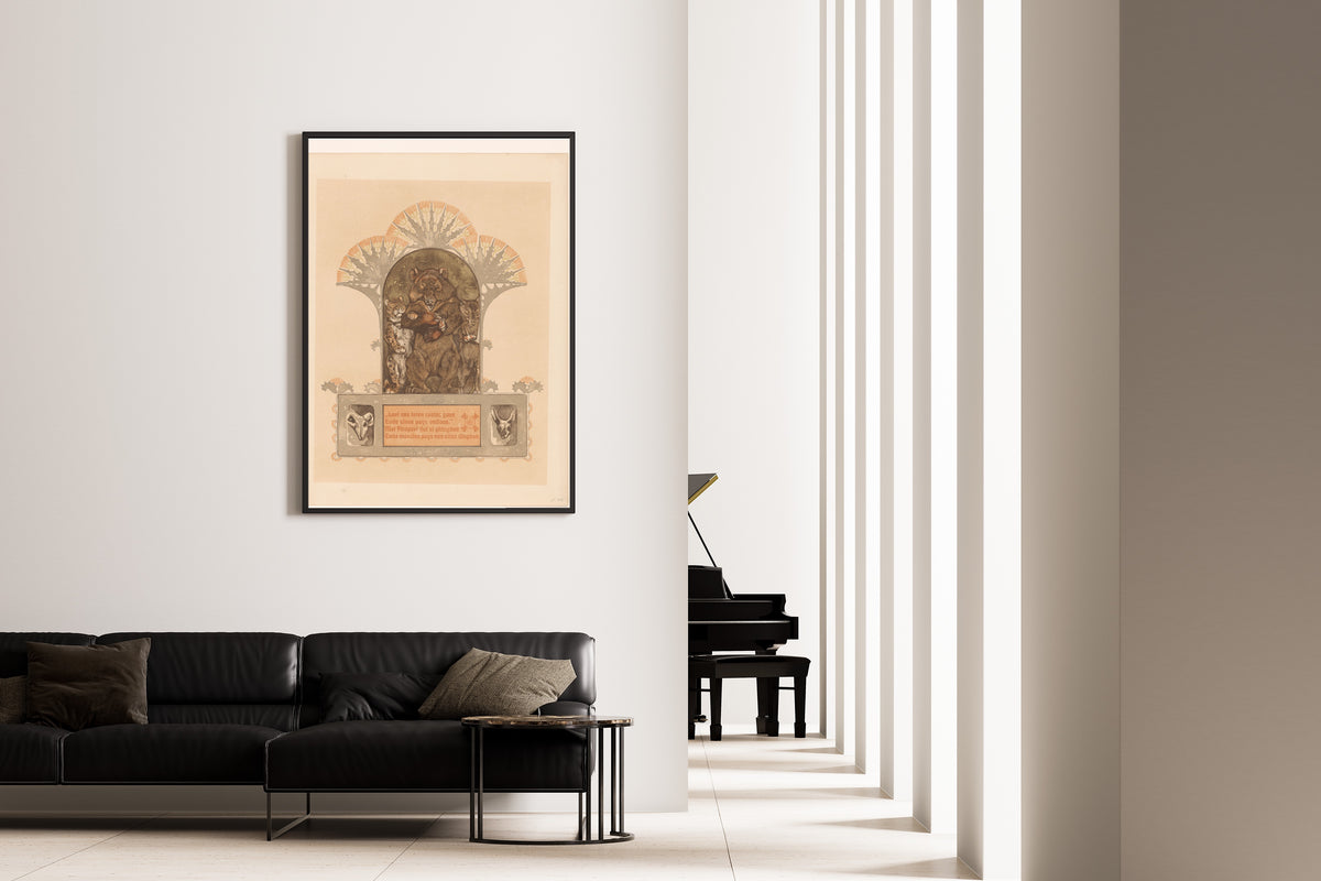 Bernard Willem Wierink — Luipaard, beer en wolf (Firapeel, Bruun en Isegrim) | Art Nouveau Print