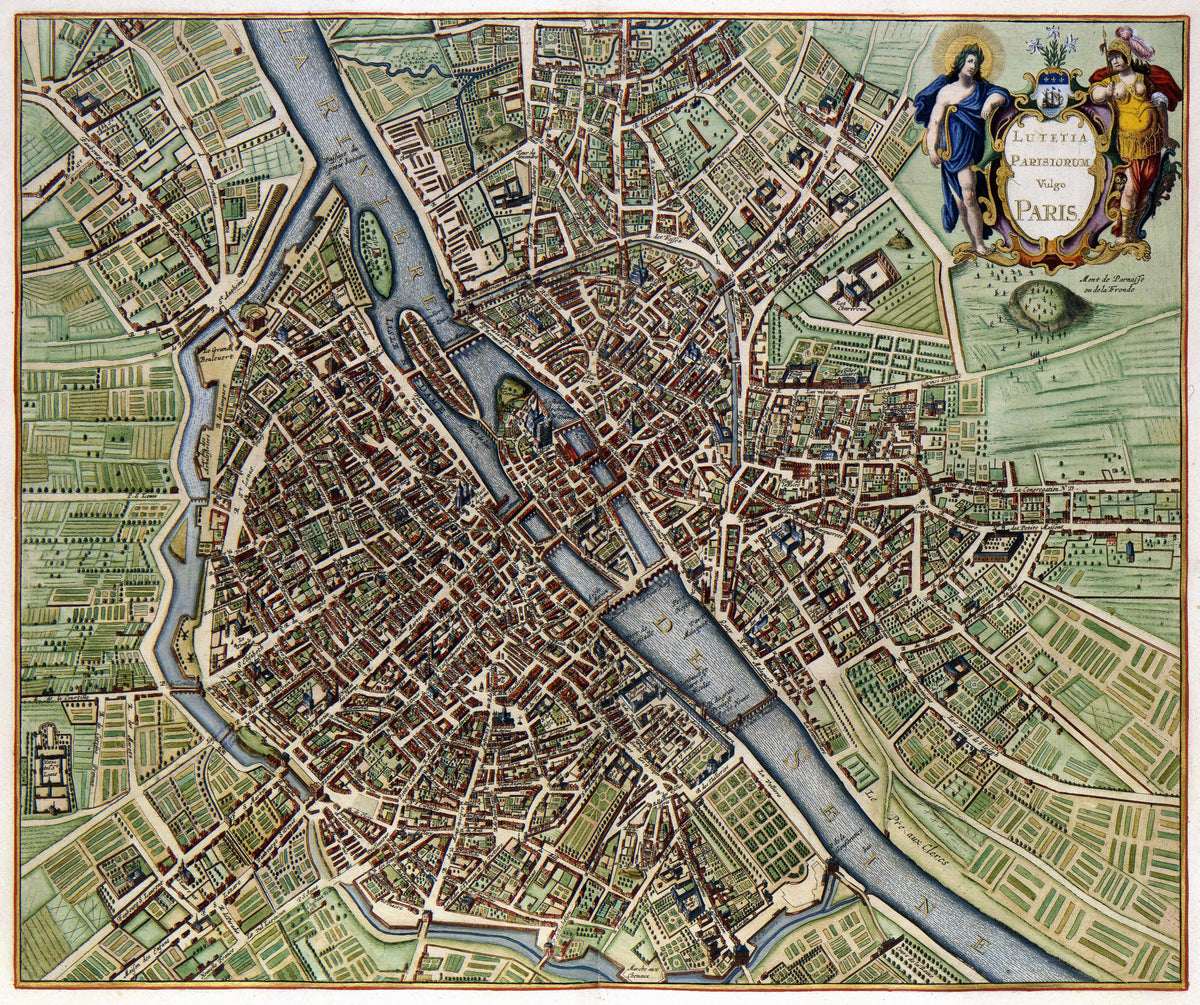 Jan Janssonius — Lutetia Parisiorum vulgo Paris | Hand-Coloured Antique City Plan Print