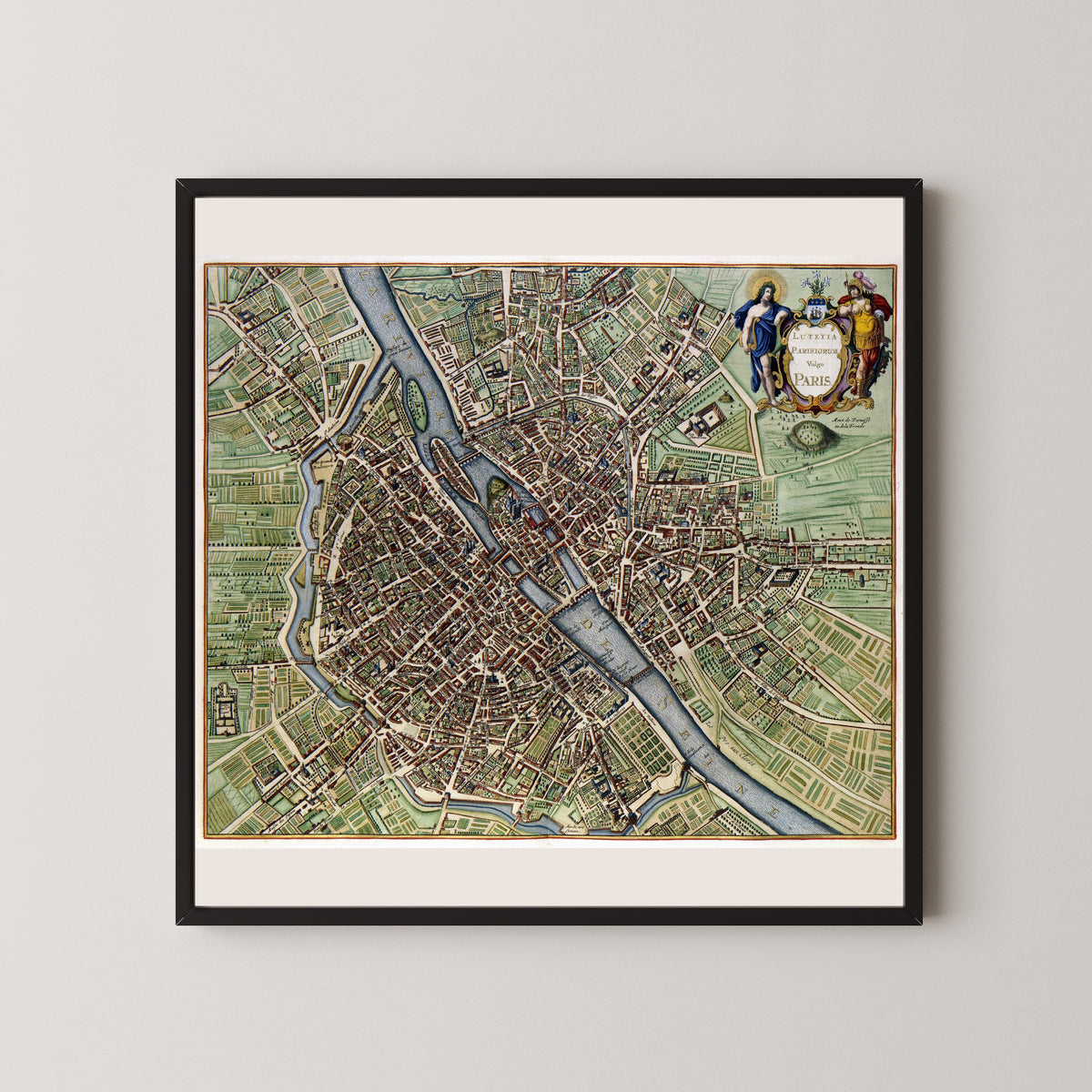 Jan Janssonius — Lutetia Parisiorum vulgo Paris | Hand-Coloured Antique City Plan Print