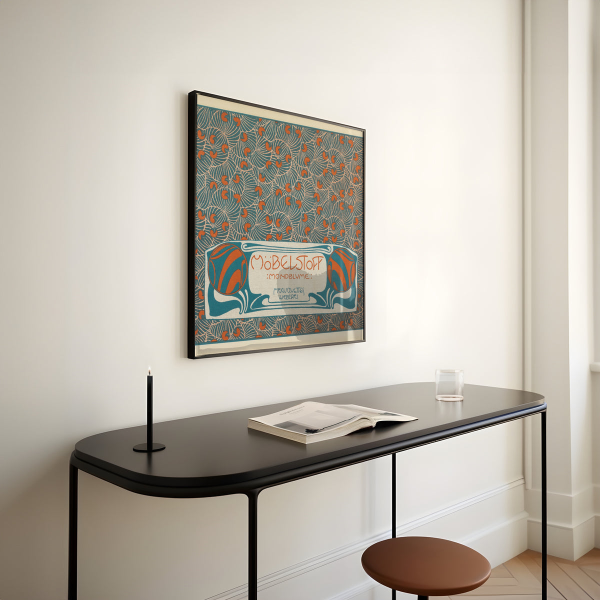Koloman Moser — Möbelstoff Mondblume (Moon Blossom Woven Upholstery Fabric) | Pattern Design Print