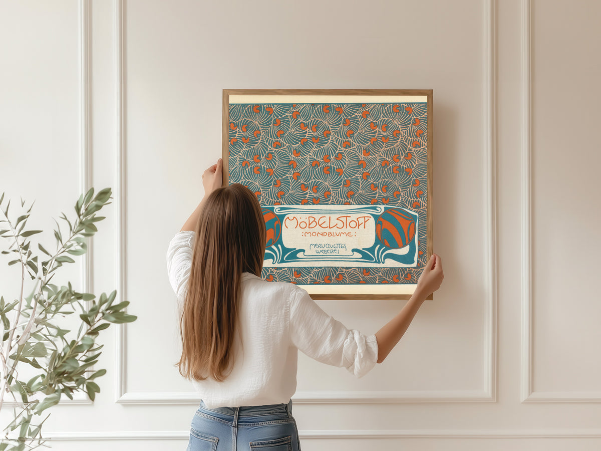 Koloman Moser — Möbelstoff Mondblume (Moon Blossom Woven Upholstery Fabric) | Pattern Design Print