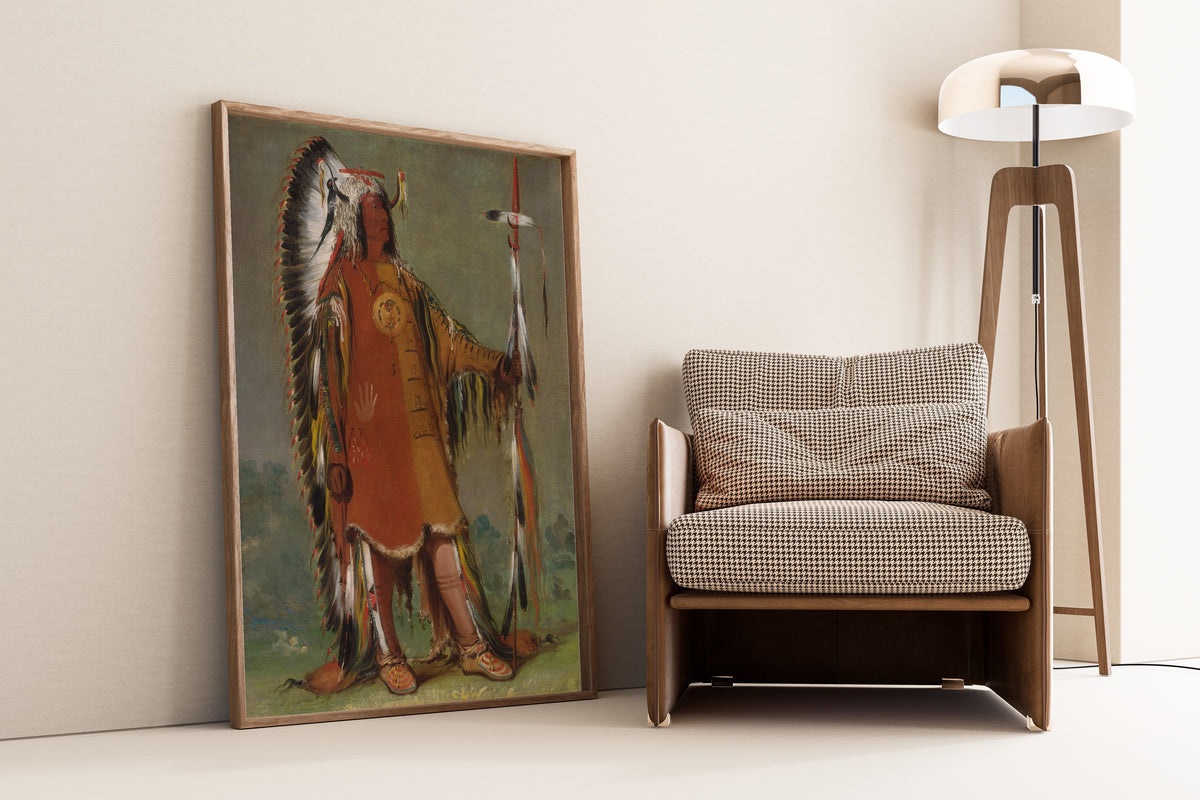 George Catlin — Máh-to-tóh-pa, Four Bears, Second Chief, in Full Dress | Western Art Print