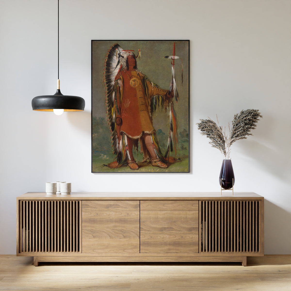 George Catlin — Máh-to-tóh-pa, Four Bears, Second Chief, in Full Dress | Western Art Print