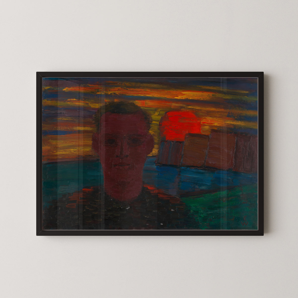 Karl Wiener — Männliches Porträt (Male Portrait at Sunset) | Expressionist Art Print