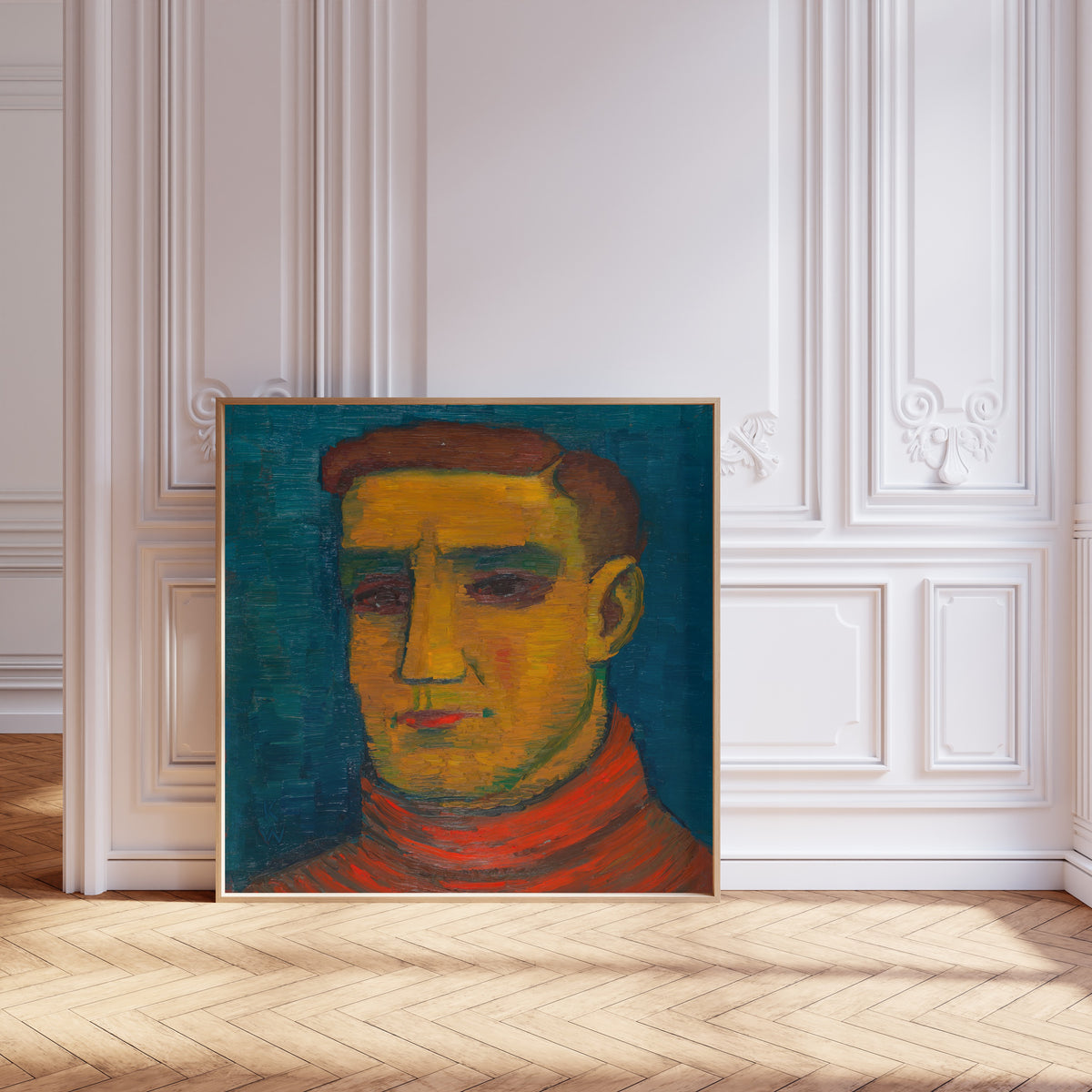 Karl Wiener — Männliches Porträt (Male Portrait in a Red Sweater) | Expressionist Art Print