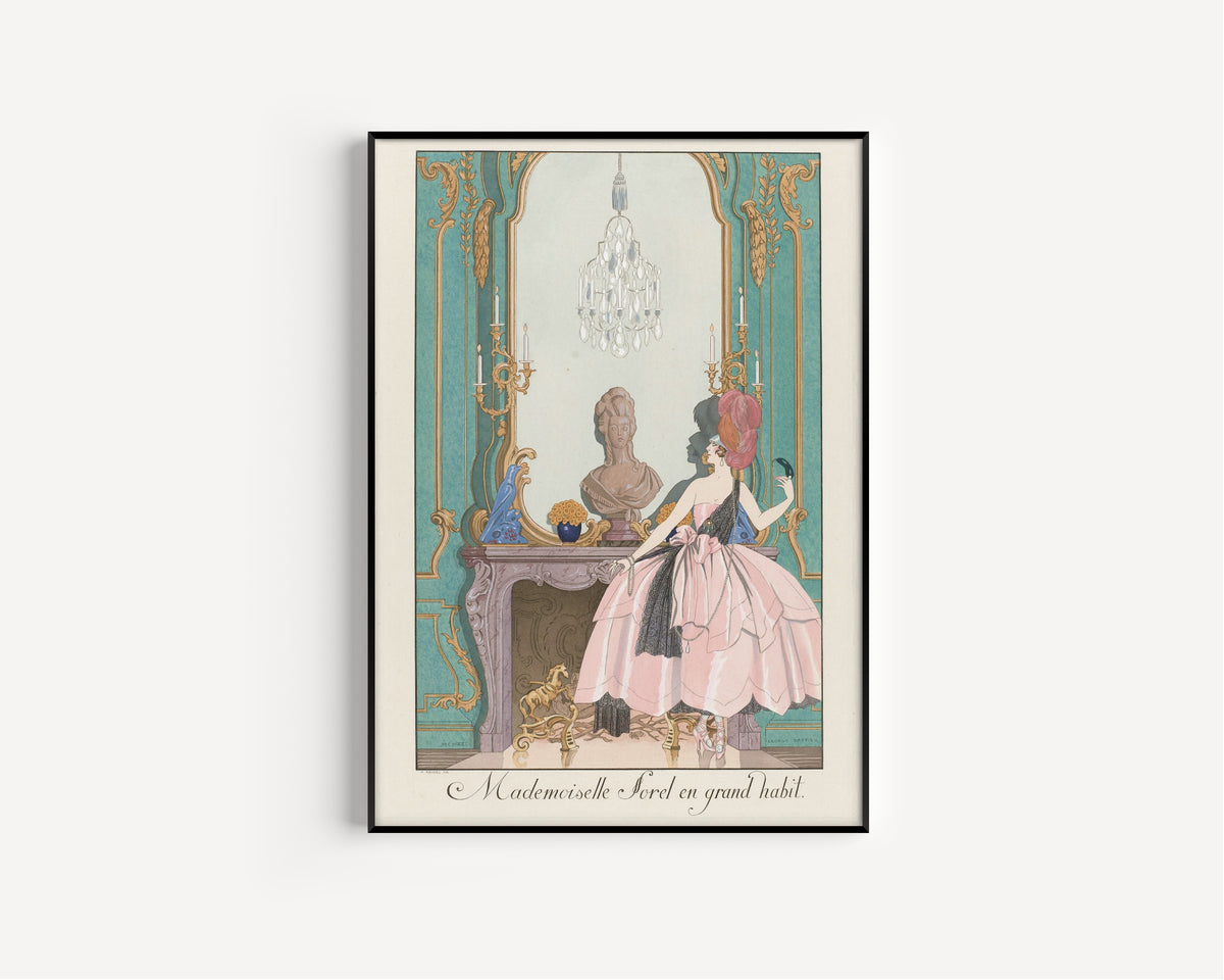 George Barbier — Mademoiselle Sorel en grand habit | Art Deco Fashion Print