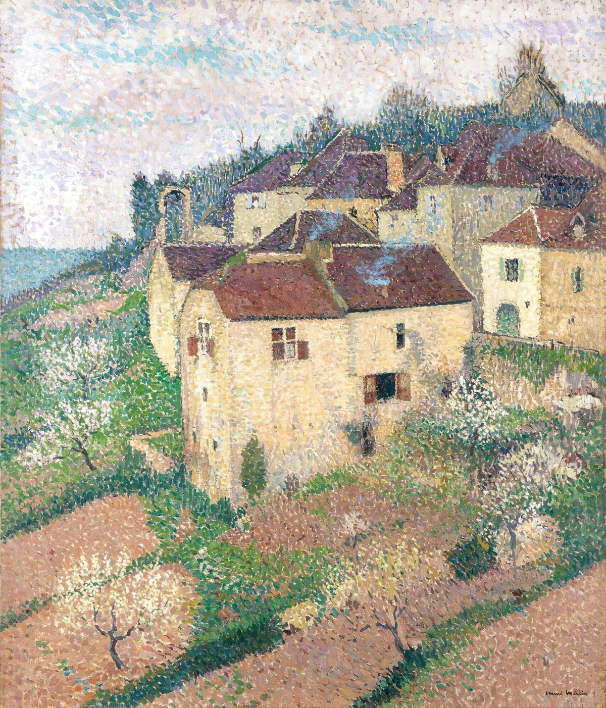 Henri Martin — Maisons à Saint-Cirq-Lapopie | Pointillist Landscape Print