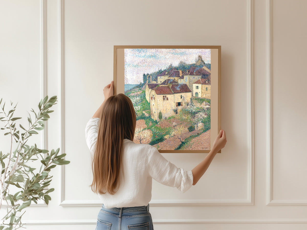 Henri Martin — Maisons à Saint-Cirq-Lapopie | Pointillist Landscape Print