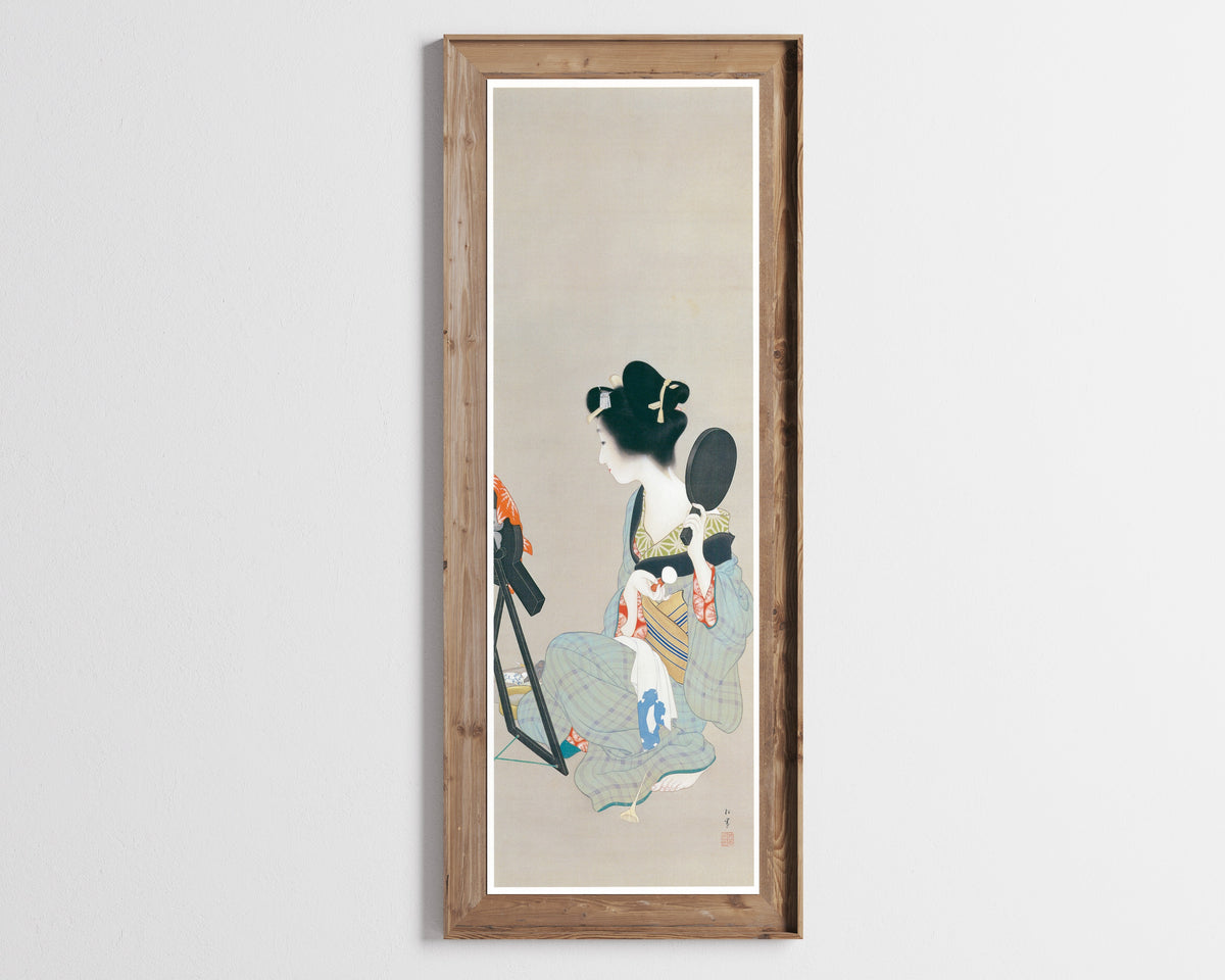 Make-up by Uemura Shōen — shown framed on a wall