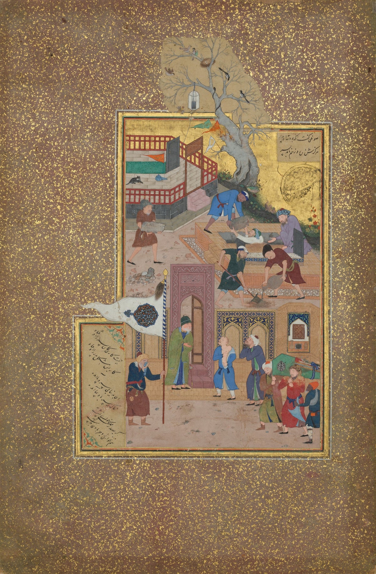 Mantiq al-Tayr: Funeral Procession | Persian Miniature Art Print