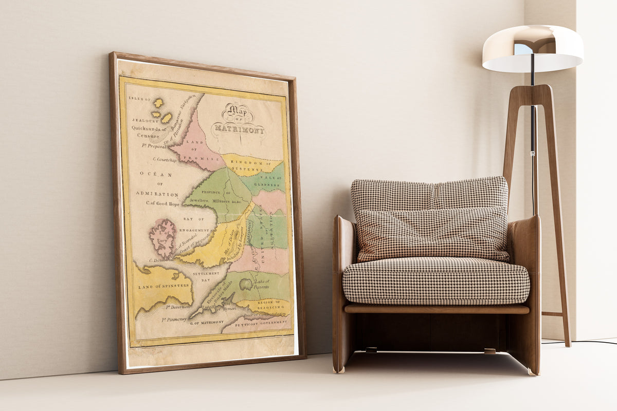 John de Peyster Douw — Map of Matrimony | Allegorical Map Print