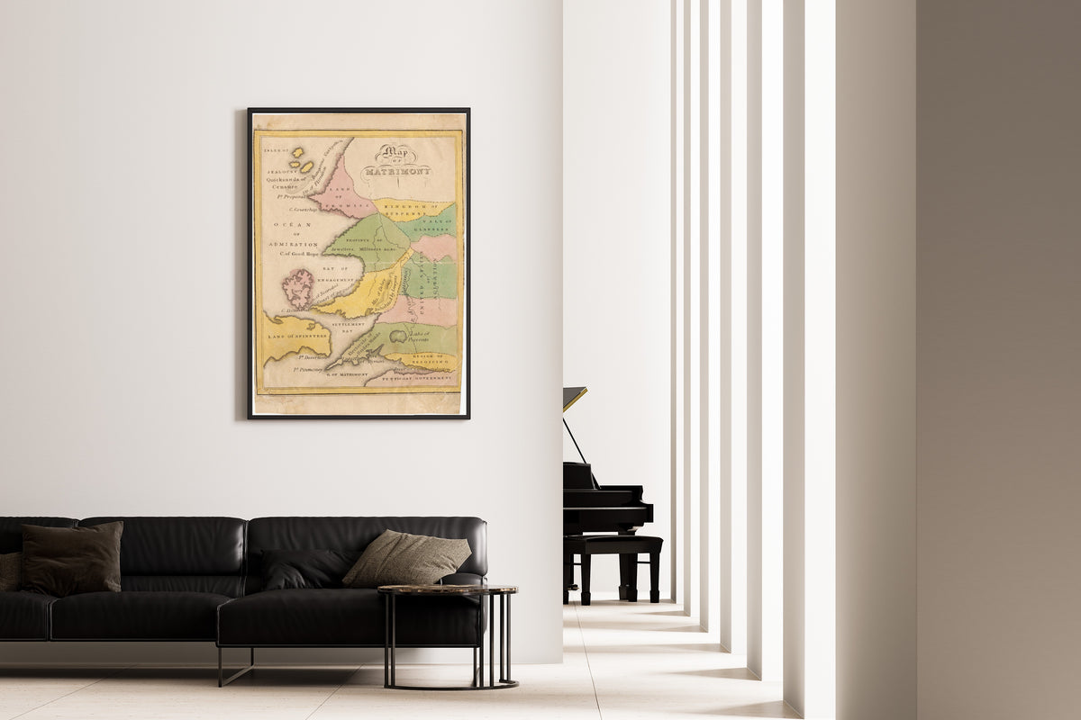 John de Peyster Douw — Map of Matrimony | Allegorical Map Print