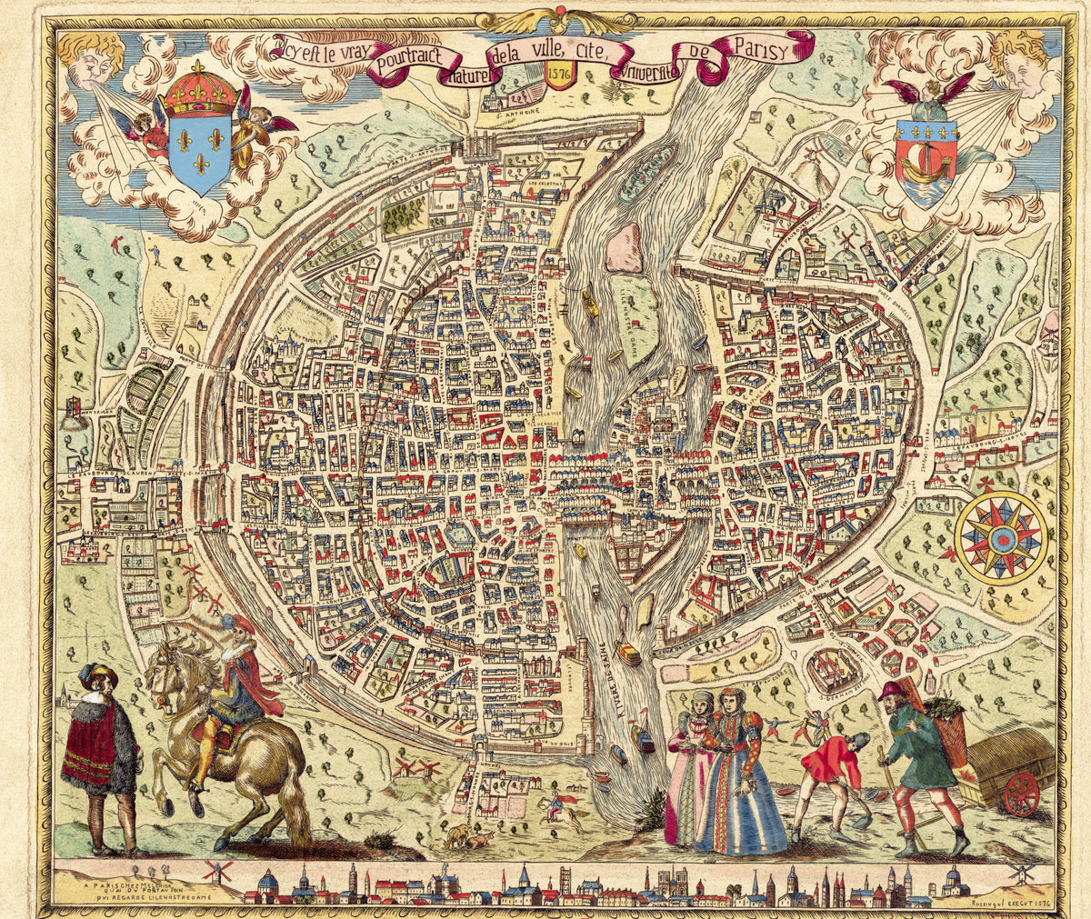 Melchior Rossignol — Map of Paris: The True Portrait of the City | Antique City Plan Print