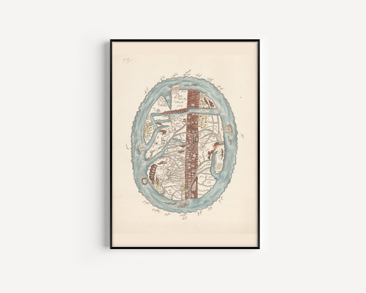 Map of the Islamic World | Manuscript World Map Print