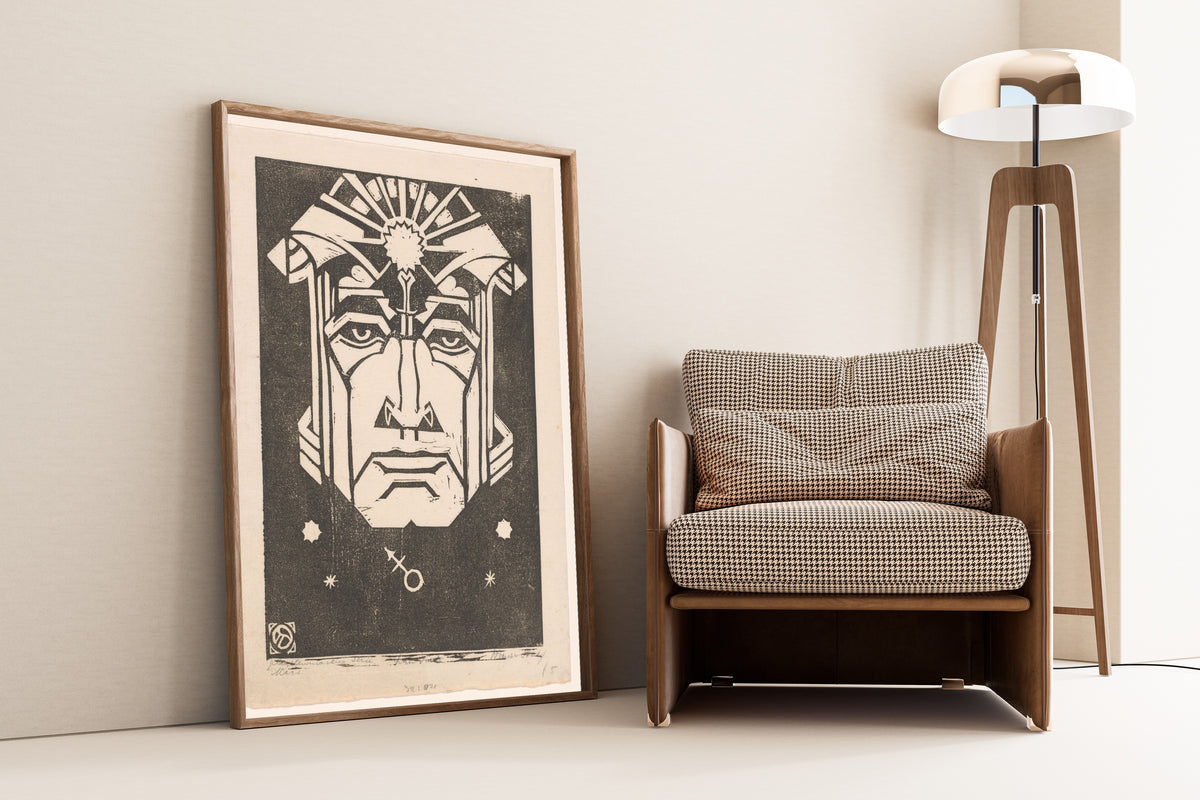 Henri van der Stok — Mars | Art Deco Woodcut Print