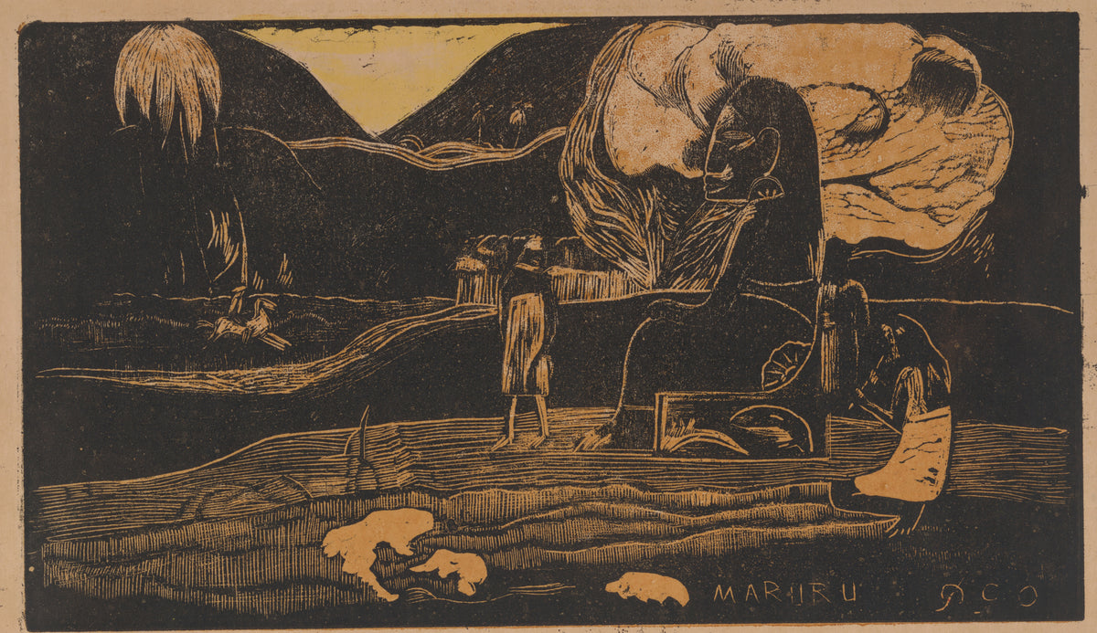 Paul Gauguin — Maruru (Offerings of Gratitude), Printed in Ochre and Black | Woodcut Print