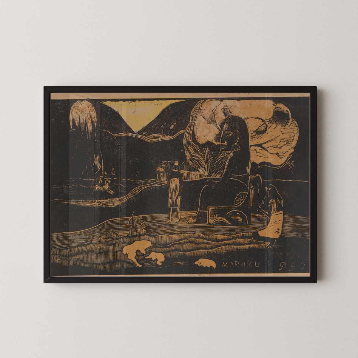 Paul Gauguin — Maruru (Offerings of Gratitude), Printed in Ochre and Black | Woodcut Print