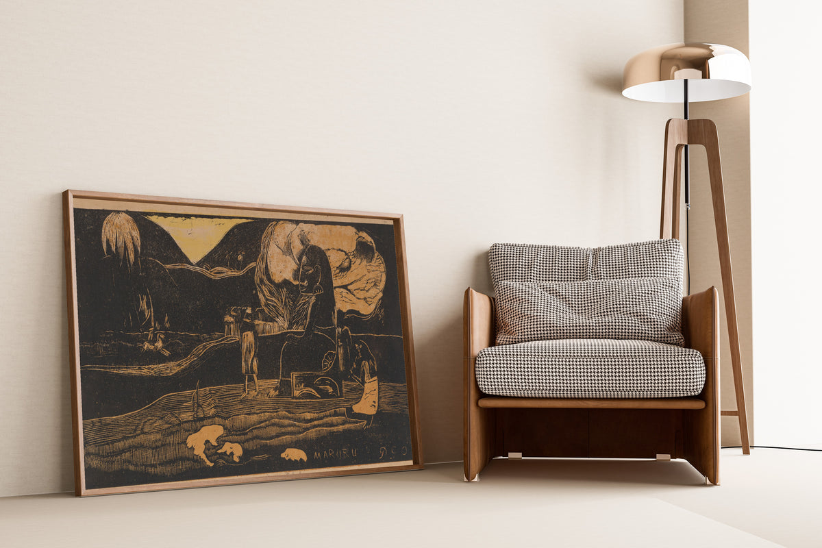 Paul Gauguin — Maruru (Offerings of Gratitude), Printed in Ochre and Black | Woodcut Print