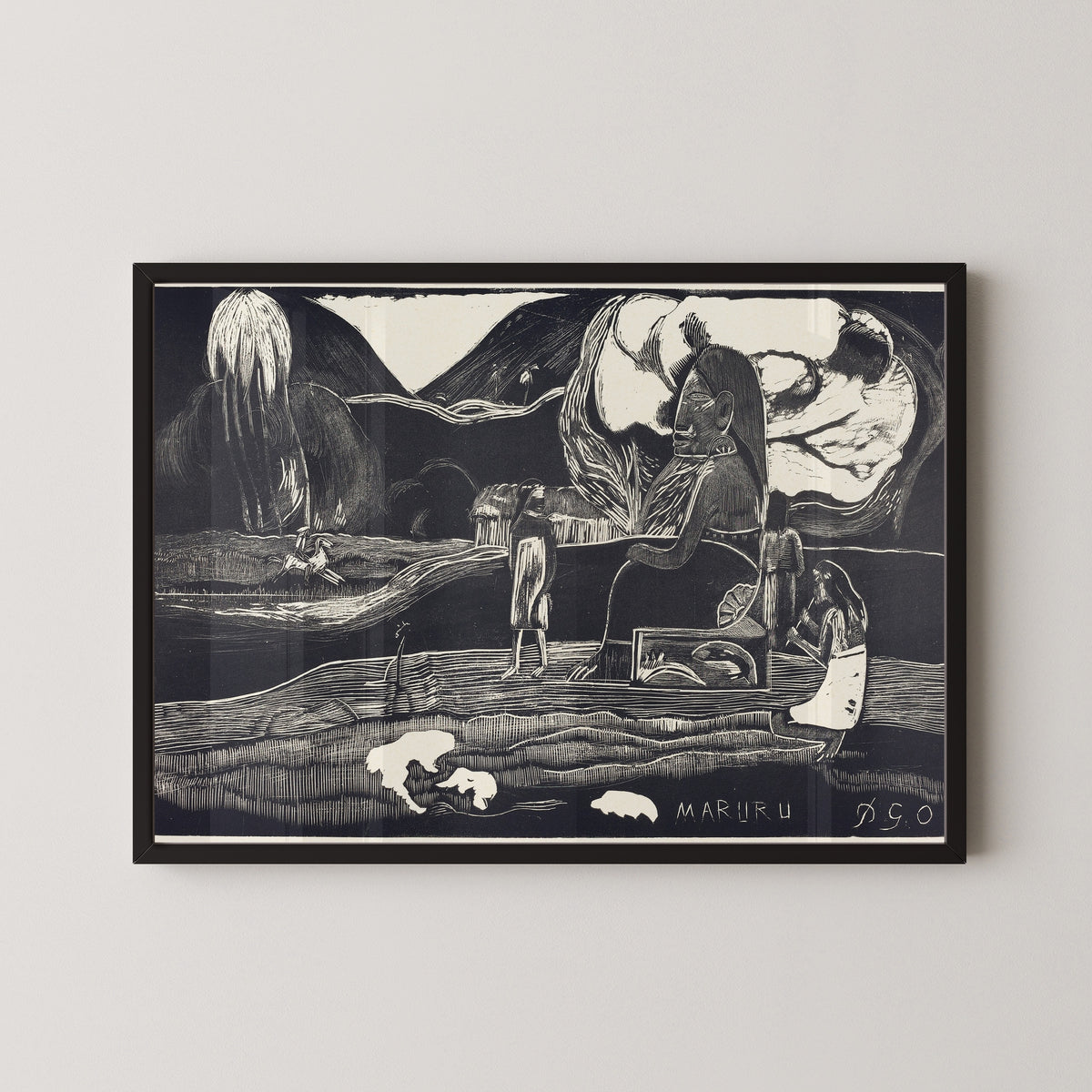 Paul Gauguin — Maruru (Thank You), Black and White | Woodcut Print
