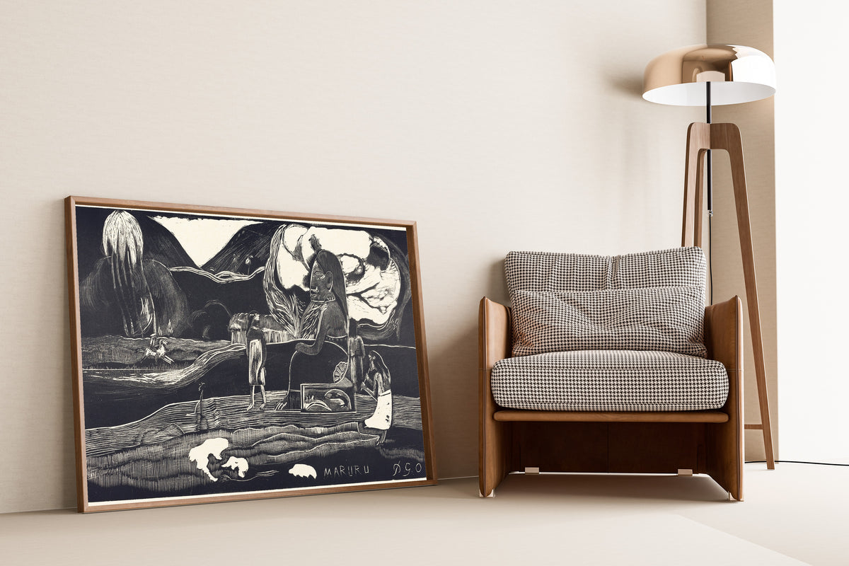 Paul Gauguin — Maruru (Thank You), Black and White | Woodcut Print