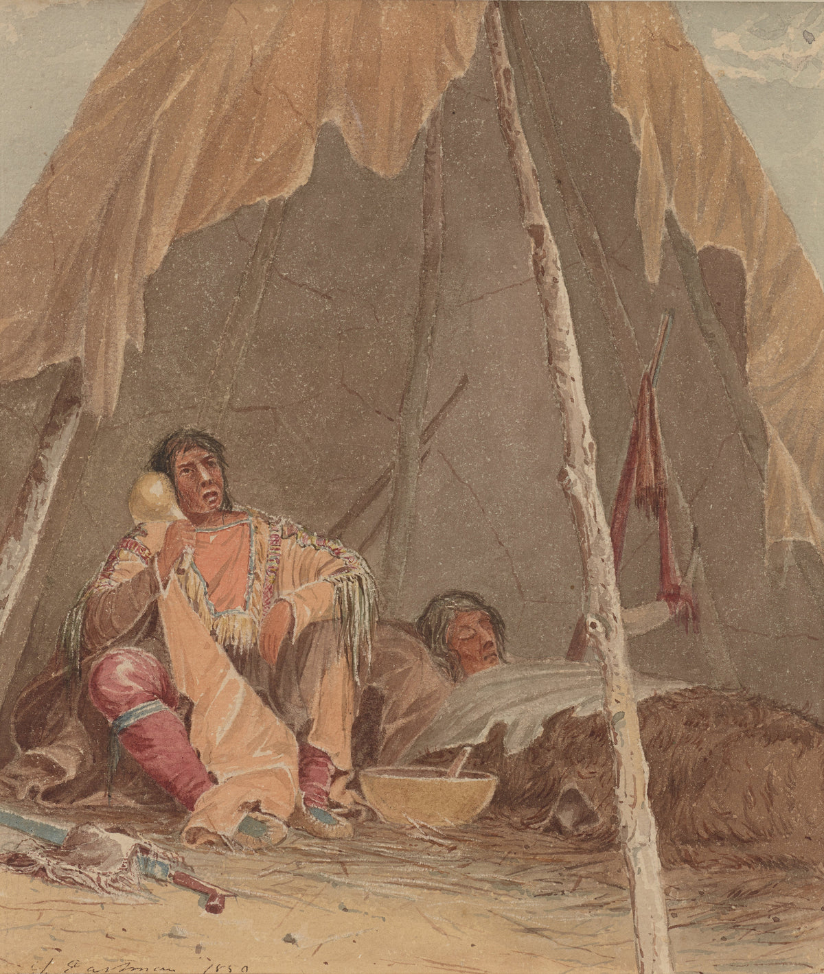 Seth Eastman — Medicine Man Curing a Patient | Western Art Print