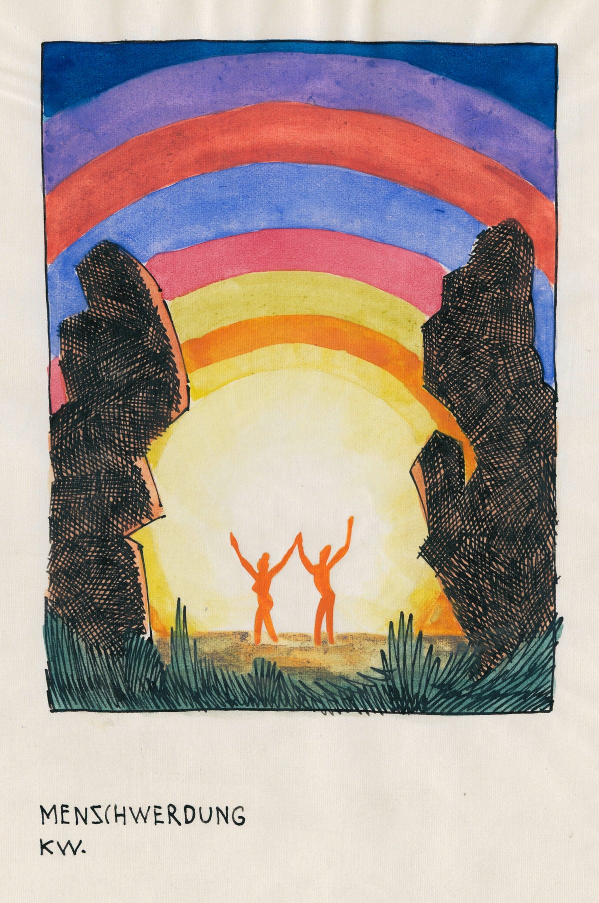 Karl Wiener — Menschwerdung (Becoming Human) | Surreal Art Print