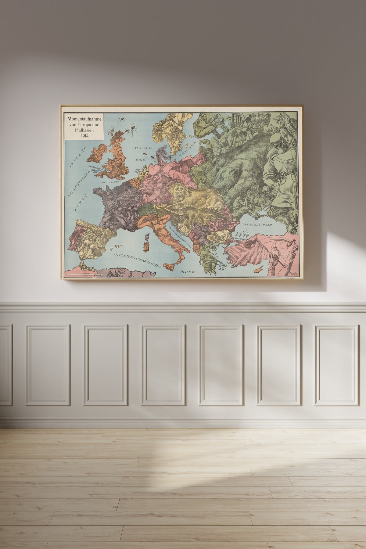 W. Kaspar — Momentaufnahme von Europa und Halbasien 1914 | Satirical Map Print