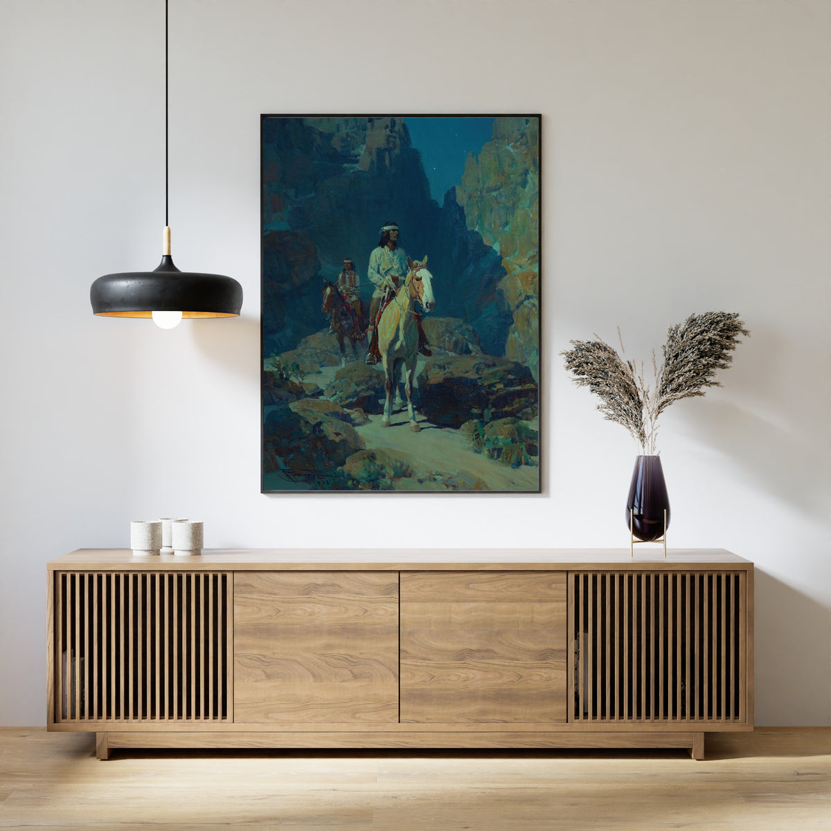 Frank Tenney Johnson — Moonlight in the Canyon | Western Art Print