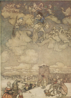 Arthur Rackham — Mother Goose Plucking Her Geese | Fairy Tale Illustration Print