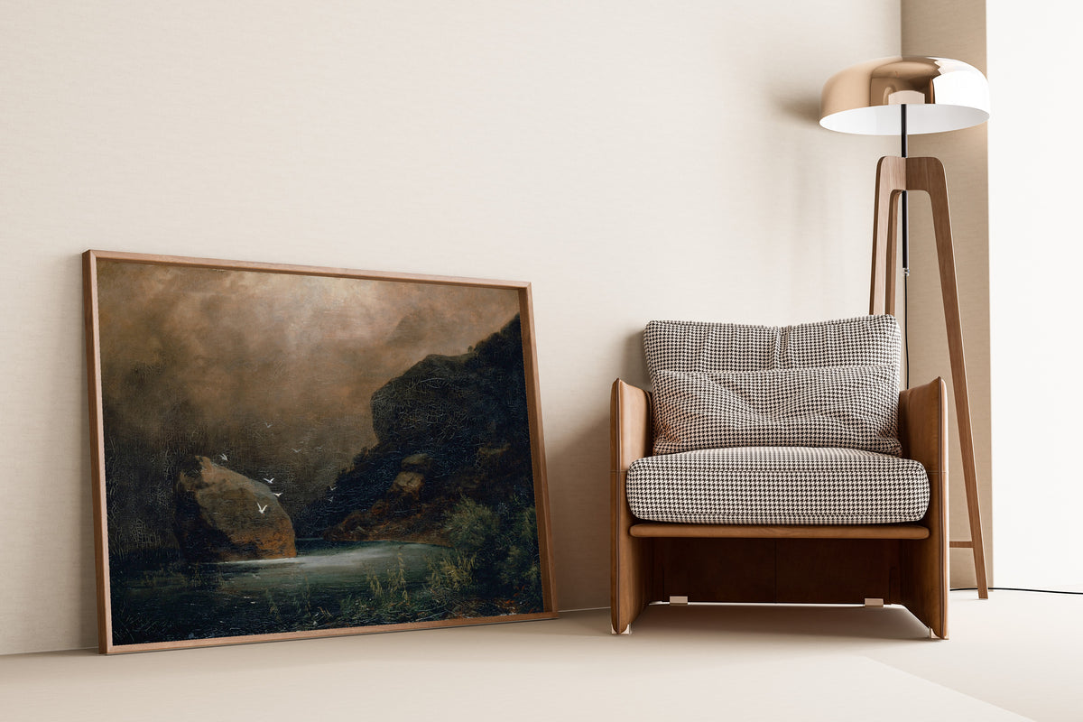 Arnold Böcklin — Mountain Lake with Seagulls | Landscape Fine Art Print