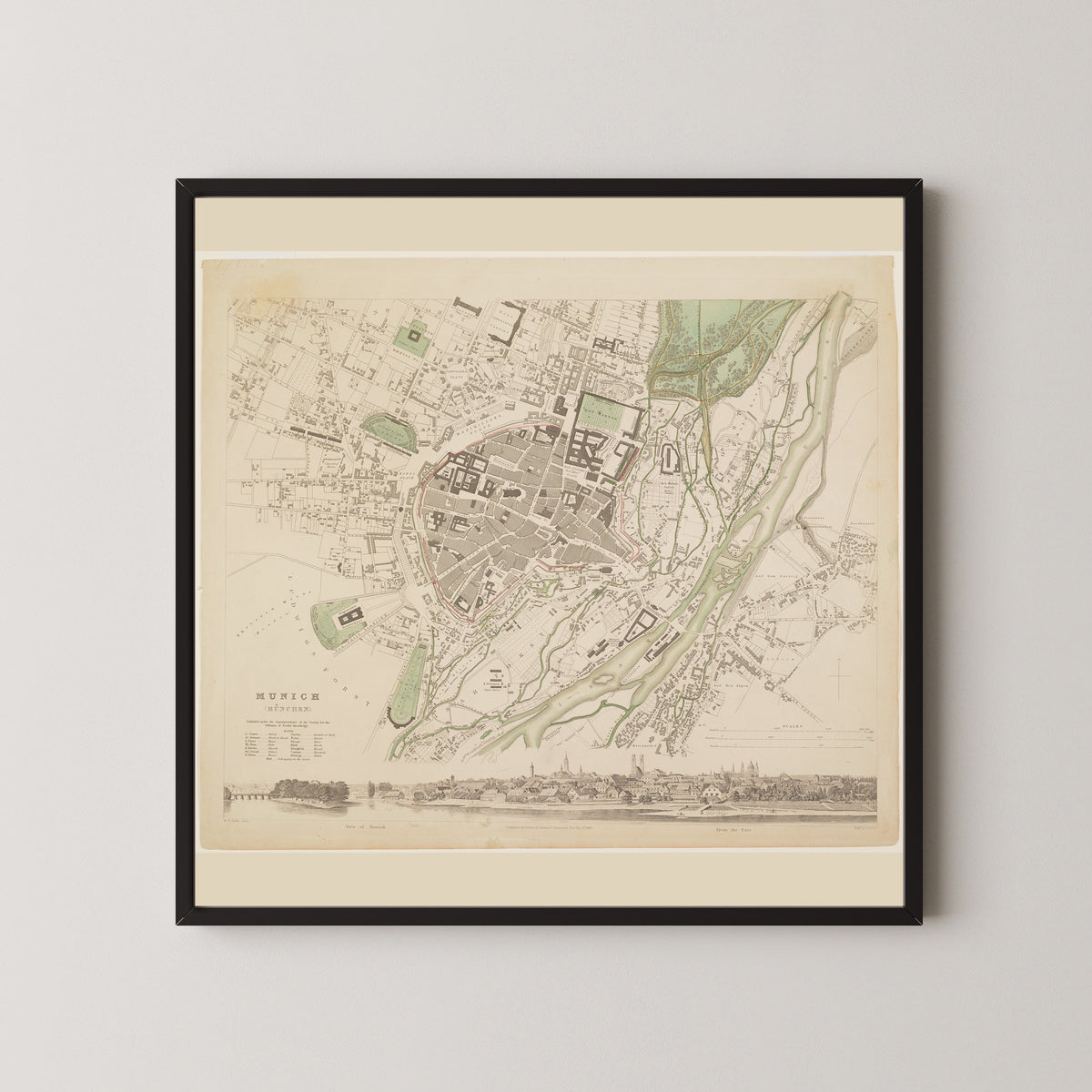Society for the Diffusion of Useful Knowledge — Munich | Antique City Plan Print