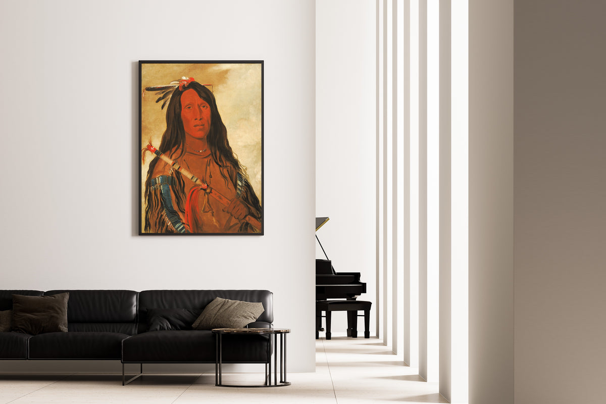 George Catlin — Né-hee-ó-ee-wóo-tis, Wolf on the Hill, Chief of the Tribe | Western Art Print