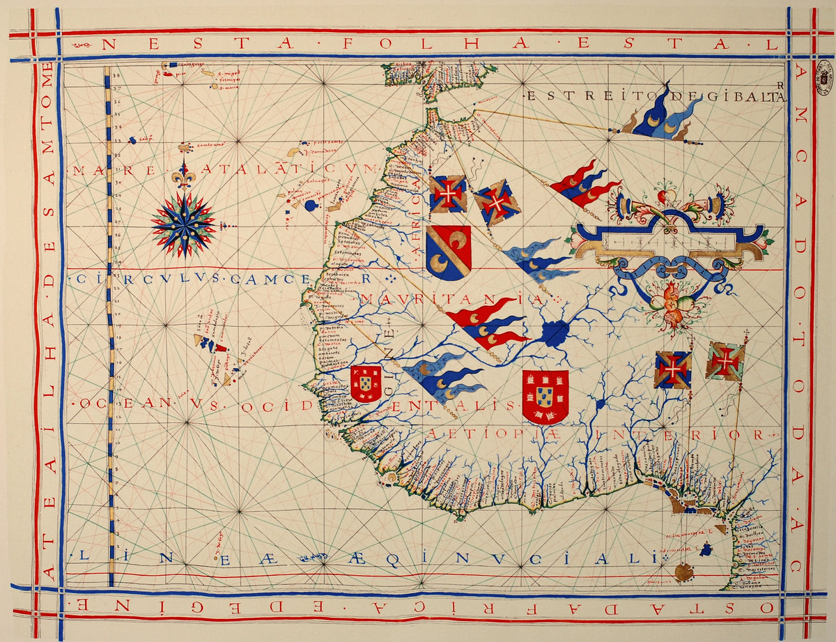 Fernão Vaz Dourado — Nautical Chart of West Africa (Vaz Dourado Atlas) | Manuscript Nautical Chart Print