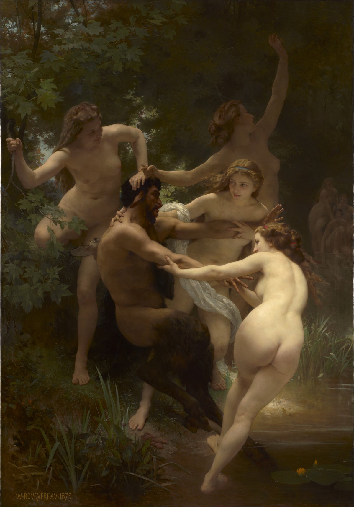 William-Adolphe Bouguereau — Nymphs and Satyr | Fine Art Print