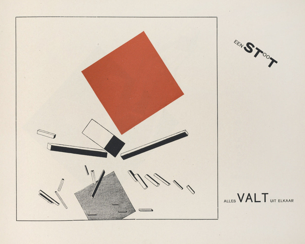 El Lissitzky — Of Two Squares: Construction 4 (A Blow — Everything Falls Apart) | Suprematist Art Print