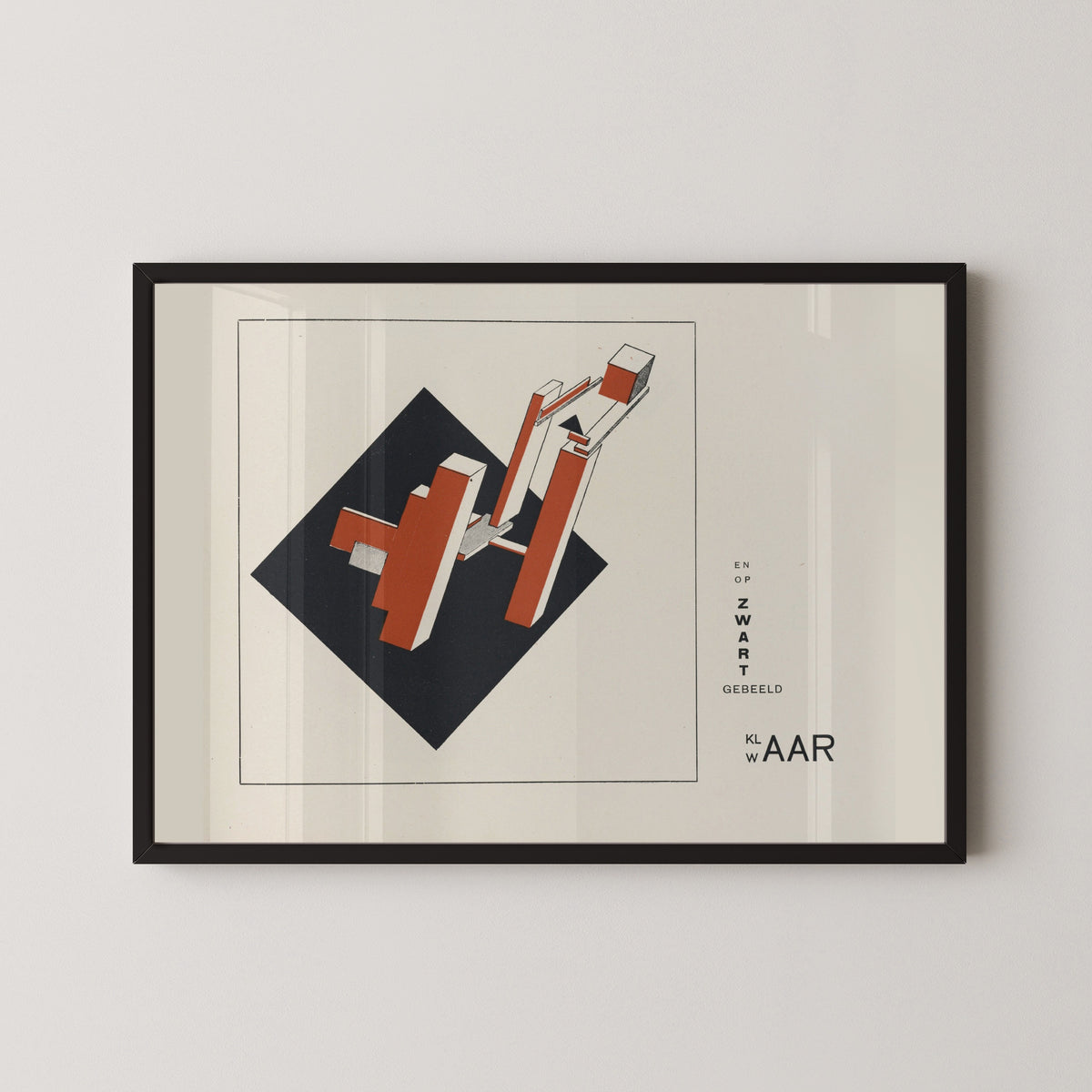 El Lissitzky — Of Two Squares: Construction 5 (And on Black, Clearly Formed) | Suprematist Art Print