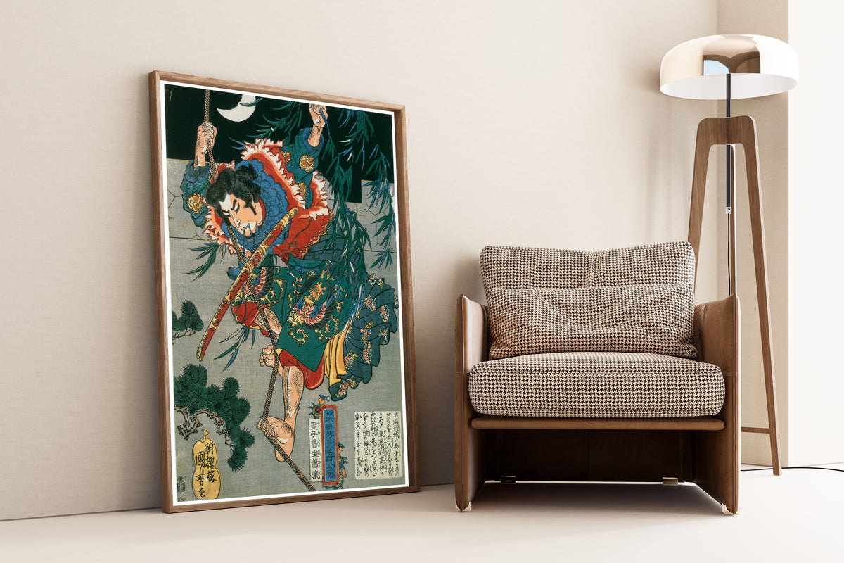 Utagawa Kuniyoshi — 108 Heroes of the Suikoden: Seishu Shosei Shōjō (right panel) | Japanese Woodblock Print (Ukiyo-e)