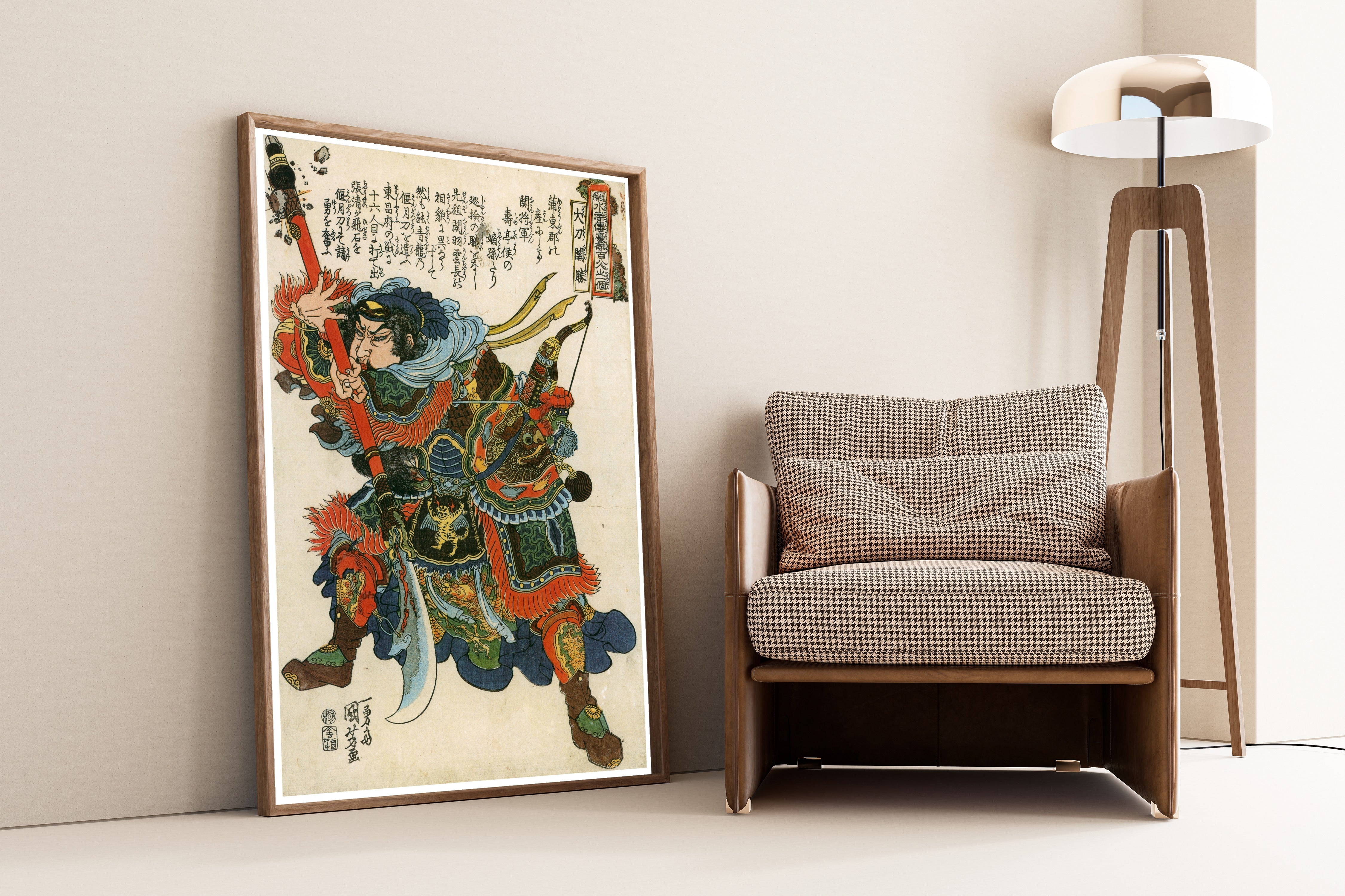 Utagawa Kuniyoshi — 108 Heroes of the Suikoden: Daitō Kanshō (right panel) | Japanese Woodblock Print (Ukiyo-e)