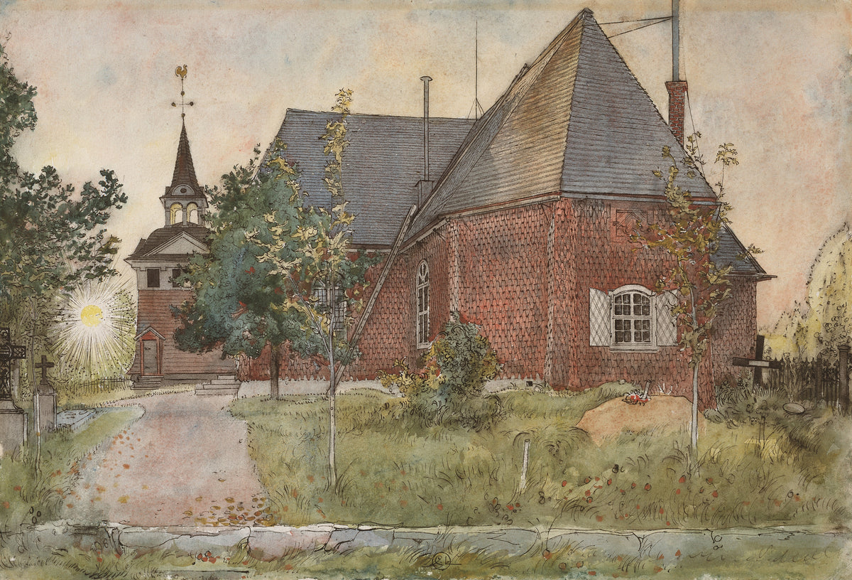 Carl Larsson — Old Sundborn Church | Swedish Watercolour Print